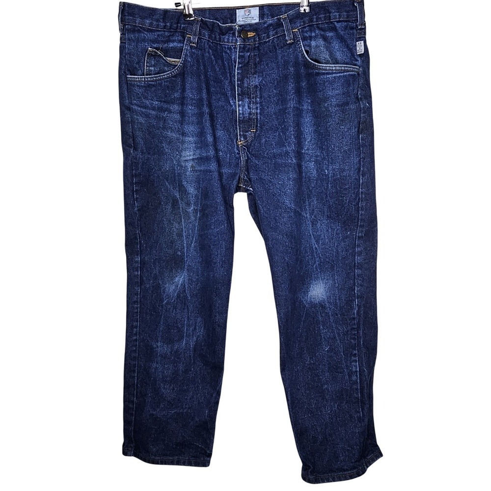 Tyndale Jeans 42X30 Mens Flame‎ Resistant Dark Wash Denim Workwear USA 23/2/2112
